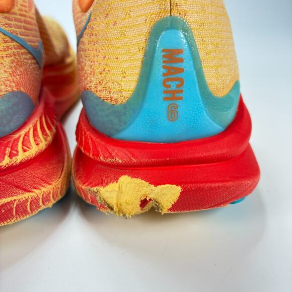 Hoka Mach 6 Orange Red Kids Running Shoes Sneakers 1147553 PYS Youth Size 4MD - Picture 7 of 12